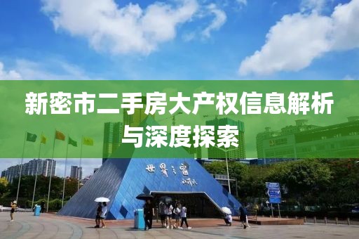 新密市二手房大產(chǎn)權(quán)信息解析與深度探索