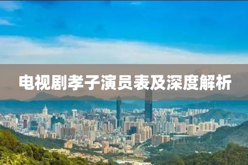 電視劇孝子演員表及深度解析