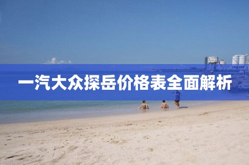 一汽大眾探岳價格表全面解析