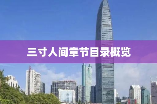 三寸人間章節(jié)目錄概覽