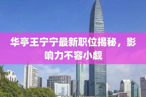 華亭王寧寧最新職位揭秘，影響力不容小覷