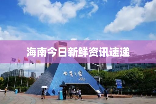 海南今日新鮮資訊速遞