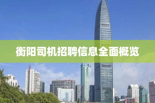 衡陽司機(jī)招聘信息全面概覽