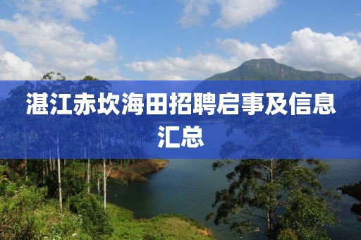 湛江赤坎海田招聘啟事及信息匯總