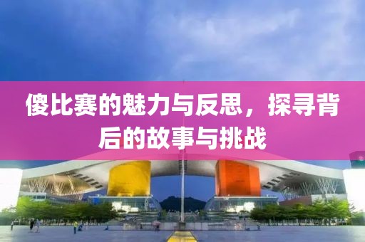 傻比賽的魅力與反思，探尋背后的故事與挑戰(zhàn)