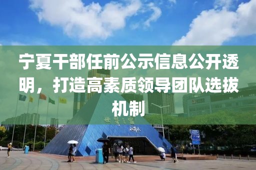 寧夏干部任前公示信息公開透明，打造高素質領導團隊選拔機制
