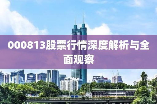 000813股票行情深度解析與全面觀察