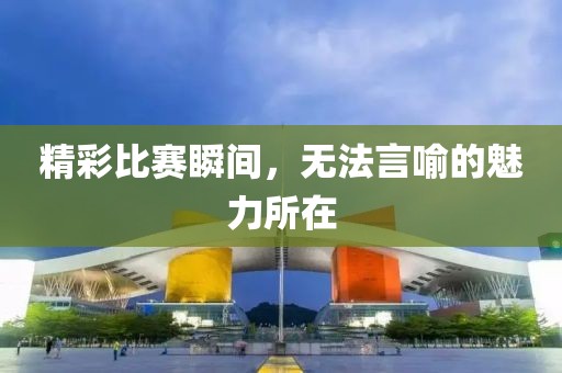精彩比賽瞬間，無法言喻的魅力所在
