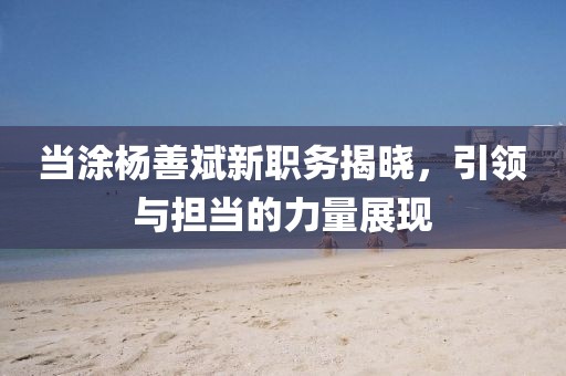 當涂楊善斌新職務(wù)揭曉，引領(lǐng)與擔當?shù)牧α空宫F(xiàn)