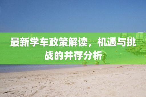 最新學(xué)車政策解讀，機(jī)遇與挑戰(zhàn)的并存分析
