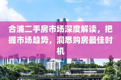 合浦二手房市場深度解讀，把握市場趨勢，洞悉購房最佳時機