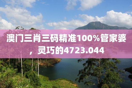 澳門(mén)三肖三碼精準(zhǔn)100%管家婆，靈巧的4723.044