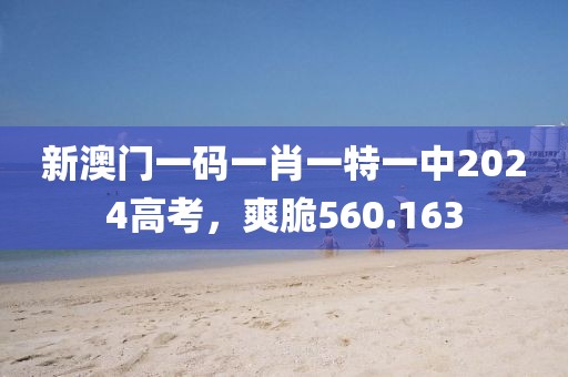 新澳門一碼一肖一特一中2024高考，爽脆560.163
