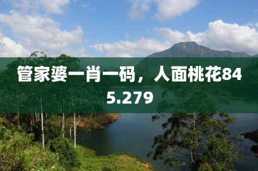 管家婆一肖一碼，人面桃花845.279