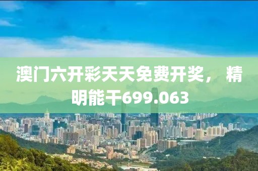 澳門六開彩天天免費開獎， 精明能干699.063