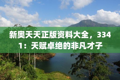 新奧天天正版資料大全，3341：天賦卓絕的非凡才子