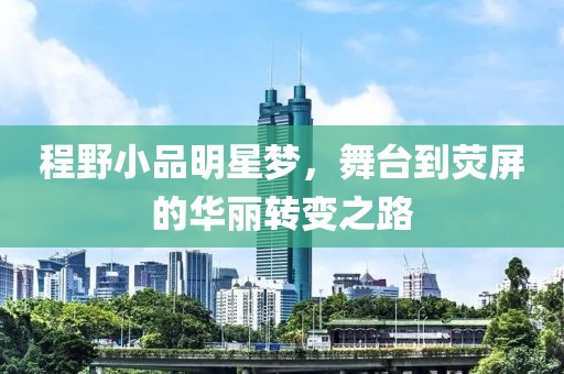 程野小品明星夢，舞臺到熒屏的華麗轉(zhuǎn)變之路