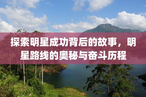 探索明星成功背后的故事，明星路線的奧秘與奮斗歷程