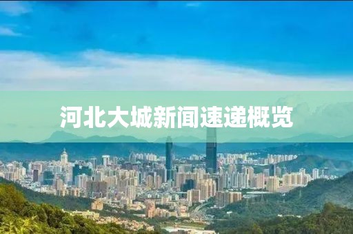 河北大城新聞速遞概覽