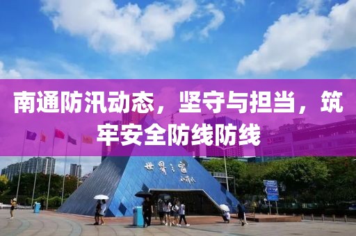 南通防汛動(dòng)態(tài)，堅(jiān)守與擔(dān)當(dāng)，筑牢安全防線防線