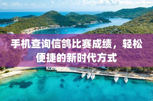 手機(jī)查詢信鴿比賽成績，輕松便捷的新時(shí)代方式